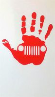 Chase Grace Studio Jeep Wave Vinyl Decal Sticker|RED| Cars Trucks Vans SUV Jeeps Laptops Wall Art|5.5" X 5"|CGS527