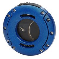 Xikar XO Double Guillotine Cutter, Dual Stainless Steel Blades, 64 RG, Blue