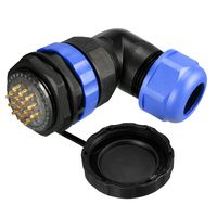 uxcell Aviation Connector 28.5mm 19P 5A 250V SD28-19 Waterproof Male Wire Panel Power Chassis Metal Fittings Connector Aviation Gold plated