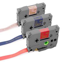 Compatible with Brother P-Touch Decorations Embellish Satin Ribbon, Replace for Brother TZe-RW34 TZe-RE34 TZe-RN34(Gold On Red/Pink/Navy Blue) Ribbon Label,Compatible with P-Touch PTH110 PTD400AD Cube
