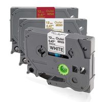 Oulei Replacement for 12mm 0.47 inch Brother Ribbon TZe Tape TZe R231 R234 RW34 Work with P Touch PT D210 D600VP D450, 3-Pack