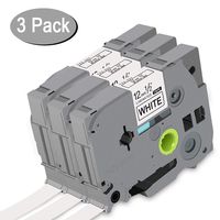 MIZUSUPI TZE-231, Label Tapes Standard Laminated Compatible with Brother PT Series, 12mm 0.47 Inch Black on White for Indoor or Outdoor Use Water Resistant 26.2 Feet (8M), 3-Pack