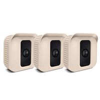 Fintie Silicone Skin for Blink XT2/XT Camera - [3 Pack] Soft Silicone UV Weather Resistant Protective and Camouflaged Case Cover for Blink XT2 & XT Home Security Indoor Outdoor Camera - Beige