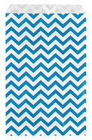 888 Display - 200 pcs of 5" x 7" Blue Chevron Paper Gift Bags Shopping Sales Flat Bags