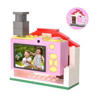 Kids Camera Gifts for Girls 4-12 Years Old, 12.0MP Children Selfie Digital Cameras, HD 1080P Mini Video Camera for Christmas Birthday Party with Building Blocks TF Card