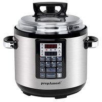 prepAmeal 6QT 8-IN-1 ( 3 Speeds Options ) Pressure Cooker Multi-Use Programmable Instant Cooker Pressure Pot with 16 Smart Programs, Slow Cooker, Rice Cooker, Steamer, Sauté, Yogurt Maker, Warmer, Hotpot (6 Quart)