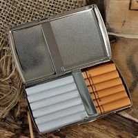 MODEBESO(TM) Karaqusa Silver Color Copper Metal Cigarette Case Holder China Holds 12 Cigarette