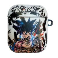 Raleighsee Anime Cartoon AirPods1/2 Generation Silicone Protective Case Anti-Fall Portable Bluetooth Headphone Box Protective Cover(Goku)