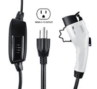 Lectron 120V/240V 16 Amp Level 2 EV Charger with 21ft Extension Cord J1772 Cable & Nema 5-15 Plug