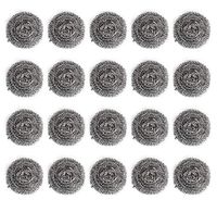 HNBun 20 Pack Stainless Steel Scouring Pads, Durable Steel Wool Scrubber Metal Scrubber Scrubbing Wool Sponges, Heavy Duty Stainless Steel Sponges Suitable for Dishes, Pots, Pans, Pad, Ovens and More