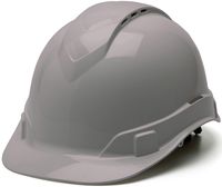 Pyramex Ridgeline Cap Style Hard Hat, Vented, 4-Point Ratchet Suspension, Gray