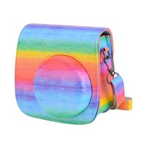 Tiessic Instax Mini 9 Camera Case Compatible with Fujifilm Instax Mini 9 Mini 8 Mini 8+ Camera with Shoulder Strap and Pocket - Rainbow