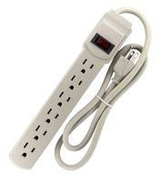 Shaxon PYF-69, 6 Outlet Power Strip, 3 Feet Cord - Ivory
