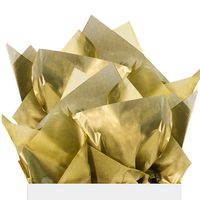 UNIQOOO 60 Sheets Metallic Gold Foil Gift Tissue Paper Bulk, Recyclable Durable, For Gift Bags Gift Wrapping Crafts, Wedding Birthday Party Favor Decor, Fringes,Shredded Fill,Piñata,Confetti,20X26Inch