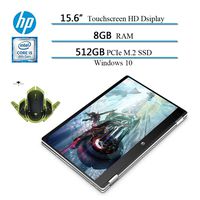 2020 Newest HP x360 2 in 1 15.6" HD Convertible Touchscreen Laptop, Intel i5-8265U, 8GB RAM, 512GB SSD, 2 Year Accidental Damage Protection, HDMI, 10 Hours Battery, Win 10 W/ Ghost Manta Gaming Mouse