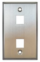 Allen Tel Products ATBKF-VT-2 Single Gang, 2 Ports Versatap Faceplate, Stainless Steel