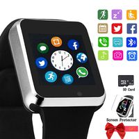 Smartwatch, Bluetooth Smart Watch Touch Screen Unlocked Mini Phone with Card Slot Make Call and Message Sleep Tracker with Pedometer Camera Music Play Compatible with Android iOS Phone Men Women