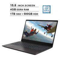 2019 Lenovo IdeaPad S340 15.6 Inch Laptop (Intel Quad-Core i5-8265U up to 3.9GHz, 4GB DDR4 RAM, 1TB SSD (Boot) + 500GB HDD, Intel UHD Graphics 620, WiFi, Bluetooth, HDMI, Windows 10) (Black)