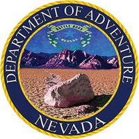 Nevada State Seal Sticker Dept of Outdoor Adventure | Death Valley | Apply to Water Bottle Decal Laptop Computer Car Bumper Oval Magnet | Sailing Stone BRC Las Vegas Reno Wolfpack Silver Desert UNLV