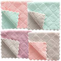 4pcs Super Absorbent Microfiber Kitchen Dish Cloth Tableware Household Cleaning Towel Dish Rags Glass Cloths Cleaning Cloth Kichen Cloth Dust Cloths Tools Gadgets, Assorted Color 10.6x6.3inches