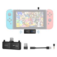 SZMDLX Bluetooth Audio Adapter for Nintendo Switch PS4, Type C / USB Bluetooth 5.0 Transmitter, Low Latency, Support In Game Voice Chat, Compatible with Bluetooth Headphones / Speakers