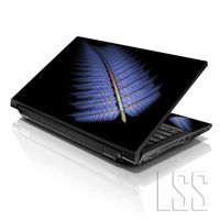 LSS Laptop 17-17.3" Skin Cover with Colorful Blue Feather Pattern for HP Dell Lenovo Apple Asus Acer Compaq - Fits 16.5" 17" 17.3" 18.4" 19" (2 Wrist Pads Free)
