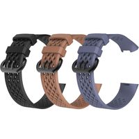 ZSZCXD Compatible for Fitbit Charge 3, New Soft Silicone Replacement WatchBand Strap Band Wristband for Fitbit Charge 3 (3Pcs,001, Small)