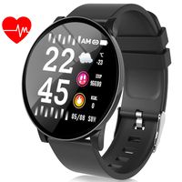 Smart Watch for Men- Fitness Tracker Plus 1.3'' IPS with Heart Rate Monitor Blood Pressure Blood Oxygen Monitor Sleep Monitor Calorie Camera Music Control Birthday Gifts for Android/iOS, Xmas Gift