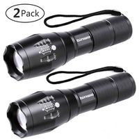 LED Tactical Flashlight, BINWO Super Bright High Lumen XML T6 LED Flashlights Portable Outdoor Water Resistant Torch Light Zoomable Flashlight with 5 Light Modes, 2 Pack