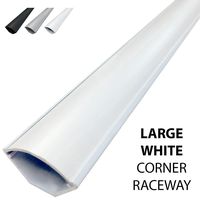 Electriduct Large Corner Duct Cable Raceway (1250 Series) - 5 Feet - White - 3 Sticks