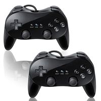 SQDeal Classic Pro Controller Console Gamepad Joystick for Nintendo Wii Game Remote (Black, 2 Pack)