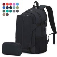 Laptop Backpack College School Computer Travel Laptop Backpack with USB Charging Port for Women Men Boys Girls, 17+ colors for choice Anti Theft Water Resistant School Travel Backpack,Black