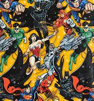 DC Comics Superheros Wrapping Paper Gift Wrap (3.33 Feet Wide - 70 Sq Feet)