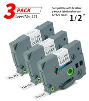 Label Orison 3PK TZe-131 TZ-131 Compatible with Brother P-Touch Label Tape TZ2 131 Cassette Cartridge PT-D210 PT-H100 PT-1880 Black on Clear 1/2 Inch (12mm) x 26.2ft (8m)