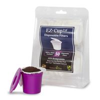Perfect Pod EZ-Cup Disposable Paper Filters with Patented Lid Design for Reusable Coffee Pods 4-Pack (200 Filters)