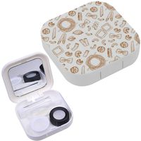 Portable Contact Lens Case Box Travel Kit Mirror + Bottle + Tweezers Container Holder [ Pattern Design ]