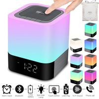 Portable Wireless Bluetooth 4.0 Speaker (Newest Version) - Big Sound Heavy Base, 48 Led Changing Color,Dimmable Warm Light Night Lamp,Alarm Clock,Hand-Free Call,MP3