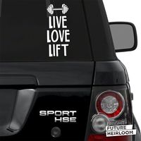 Live Love Lift 01-8" high White Cut Vinyl Decal - for MacBook, laptops, Cars, Trucks and More!