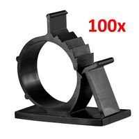 100 Pcs Black Adhesive Backed Nylon Wire Adjustable Cable Clips Clamps - Large
