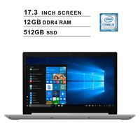 Lenovo 2019 Newest L340-17 17.3 Inch HD Laptop (8th Gen Intel Dual Core i3-8145U up to 3.90 GHz, 12GB DDR4 RAM, 512GB SSD, Bluetooth, DVD, WiFi, Windows 10) (Gray)