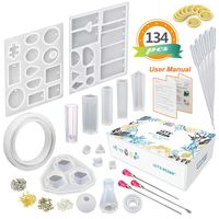 LET'S RESIN Resin Jewelry Molds, 16 Pcs Silicone Jewelry Molds for Epoxy Resin, UV Resin, Resin Casting Molds for Jewelry Making Including Pendant, Bracelet, Earring, Diamond Molds