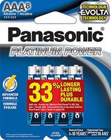 Panasonic Energy Corporation LR03XE/8B Platinum Power AAA Alkaline Batteries, Pack of 8