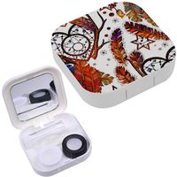 Portable Contact Lens Case Box Travel Kit Mirror + Bottle + Tweezers Container Holder [ Dream Catcher Tribal Boho Style ]