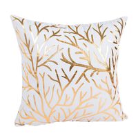 Hot Sale!!45cm X 45cm / 18 X 18" Polyester Gold Foil Printing Pillow Case,Sofa Waist Throw Cushion Cover Home Decor - Removable Washable (B)