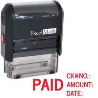 Paid with Check No, Amount, Date - ExcelMark Self Inking Rubber Stamp - A1848