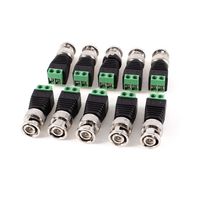 uxcell Screw Terminal Coax Cat5 Cat6 to BNC Male Video Balun Connector Adapter 10 Pcs