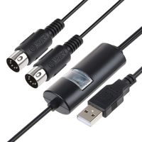 USB IN-OUT MIDI Cable, VSEER Pofessional Piano Keyboard to PC/Laptop/Mac MIDI Adapter Cord for Home Music Studio - 6.5Ft