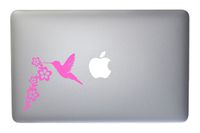 Cute Hummingbird Gathering Nectar Vinyl Decal for MacBook, Laptop or Other Device 5 Inch (Light Pink)