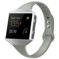 AKALE Sport Bands Compatible with Fitbit Blaze, Slim Replacement Narrow Silicone Strap Wristband with Metal Frame Compatible for Fitbit Blaze Smart Fitness Watch-Stone Gray-Large-B