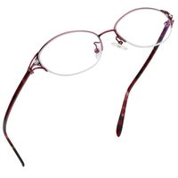 LifeArt Alloy Semi-Rimless Reading Glasses, Blue Light Filter Computer Glasses, Transparent Lens,Reduce Headaches&Eyestrain,Stylish for Women +1.75